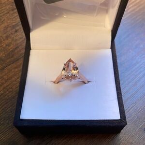 Peach Morganite 14K Rose Gold Ring 2.97